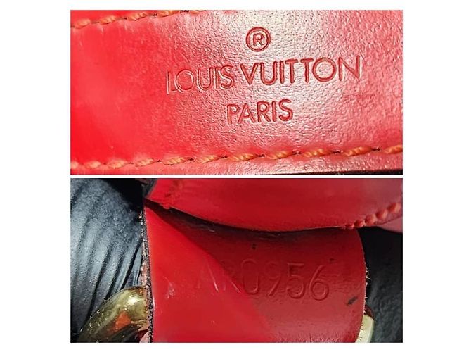 LOUIS VUITTON Epi Petit Noe Castillan Borsa a Spalla Rossa Rosso - vista 7