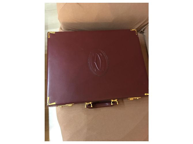 Cartier Vintage Aktentasche Bordeaux - Ansicht 2