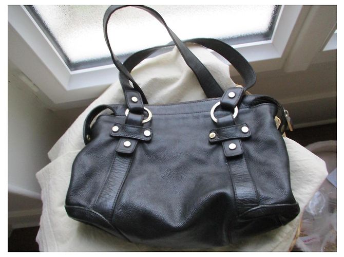 Borsa Fratelli Rosseti in pelle nera granulata Nero - vista 2