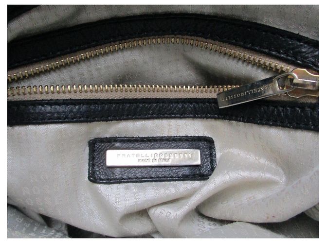 Borsa Fratelli Rosseti in pelle nera granulata Nero - vista 7