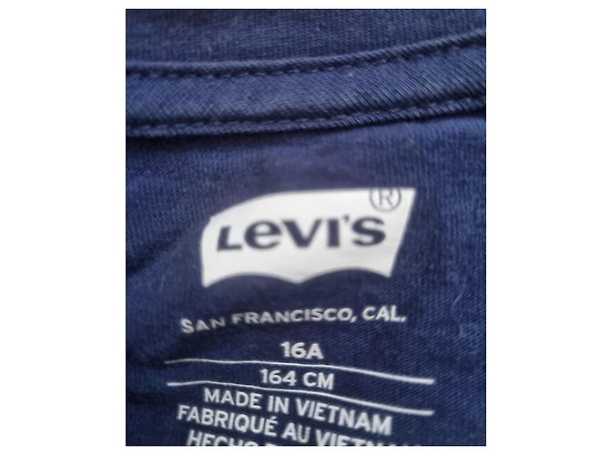 T-shirt a maniche lunghe Levi's blu navy con logo multicolore - vista 3