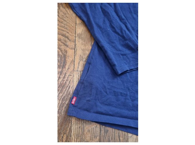 T-shirt a maniche lunghe Levi's blu navy con logo multicolore - vista 5
