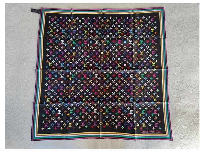 Louis Vuitton x Takashi Murakami Monogramm Multicolor Quadrat 90 Schwarz Mehrfarben - Ansicht 3