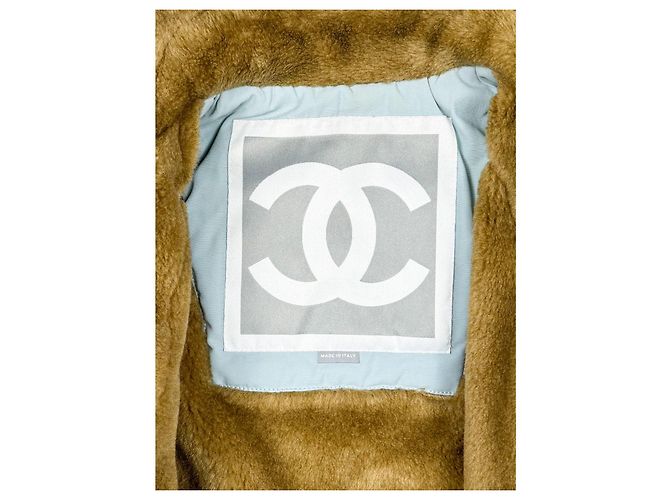Chaqueta de esquí de piel sintética acolchada Chanel FW 2001 Turquesa - vista 11