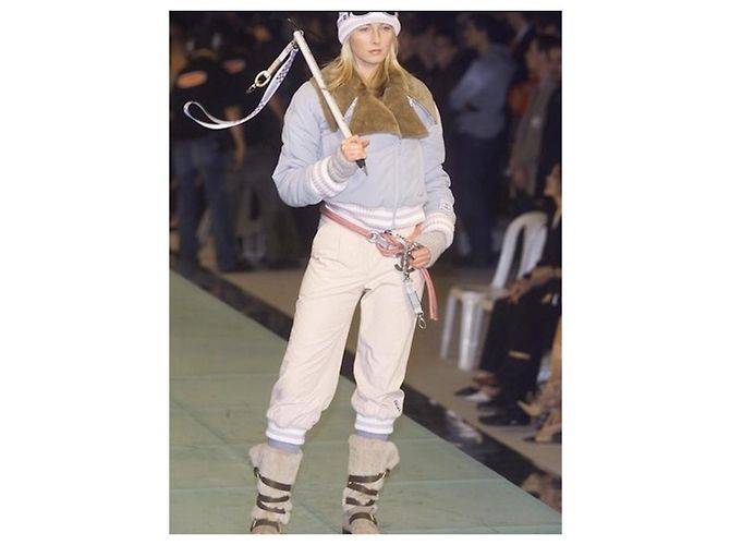 Chaqueta de esquí de piel sintética acolchada Chanel FW 2001 Turquesa - vista 3