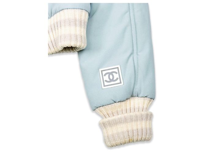 Chaqueta de esquí de piel sintética acolchada Chanel FW 2001 Turquesa - vista 4