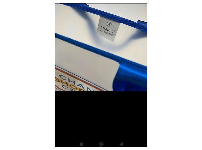 Borsa shopping Chanel blu in resina - vista 3
