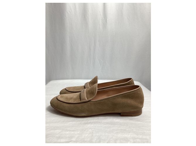 Mocassini Maxime Logo Gianvito Rossi in suede marrone Rosso - vista 12