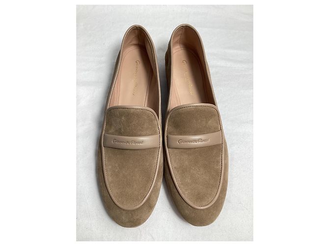 Mocassini Maxime Logo Gianvito Rossi in suede marrone Rosso - vista 13