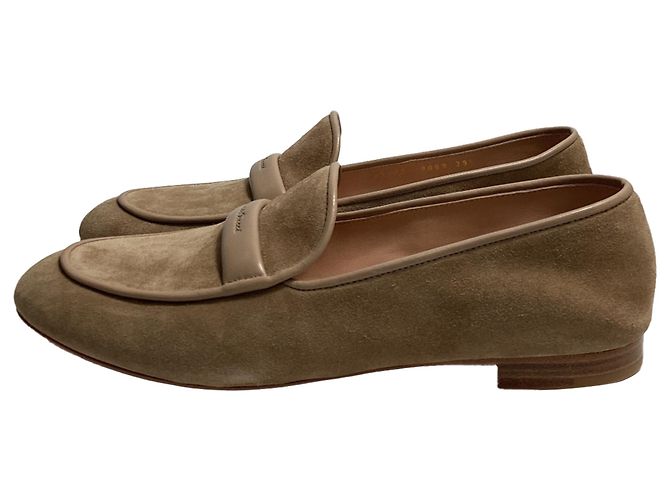 Mocassini Maxime Logo Gianvito Rossi in suede marrone Rosso - vista 4