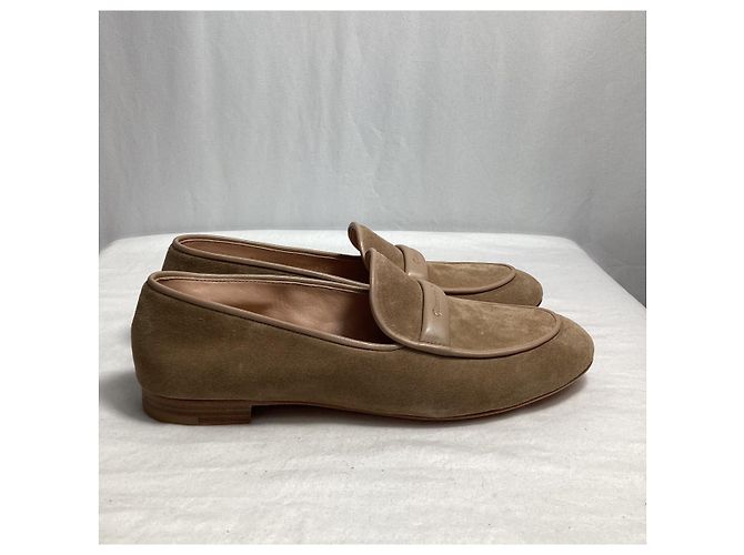 Mocassini Maxime Logo Gianvito Rossi in suede marrone Rosso - vista 9