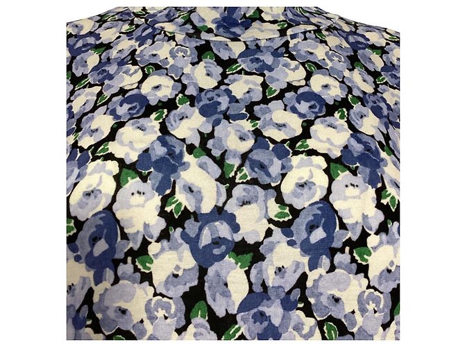 Autre Marque Rixo Elise Midi-Kleid aus Stretch-Jersey mit Blumenmuster in blauer Viskose - Ansicht 4