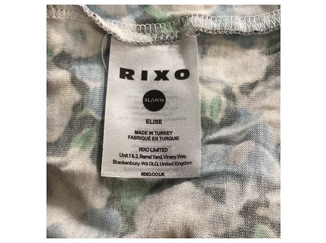 Autre Marque Rixo Elise Midi-Kleid aus Stretch-Jersey mit Blumenmuster in blauer Viskose - Ansicht 6