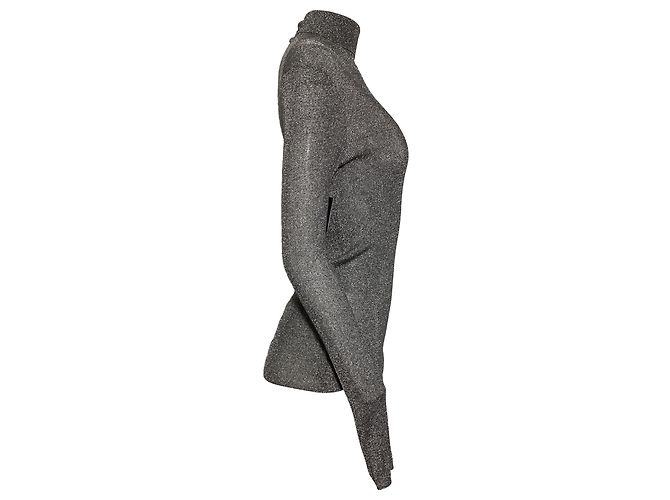 Isabel Marant Rollkragenpullover aus metallischem silbernem Viskose - vue 2