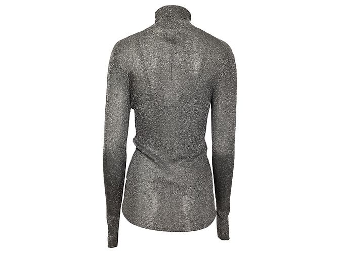 Isabel Marant Rollkragenpullover aus metallischem silbernem Viskose - vue 3