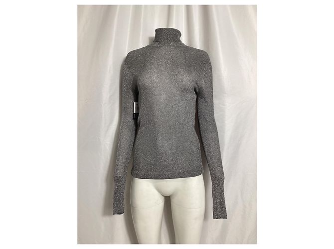 Isabel Marant Rollkragenpullover aus metallischem silbernem Viskose - vue 7