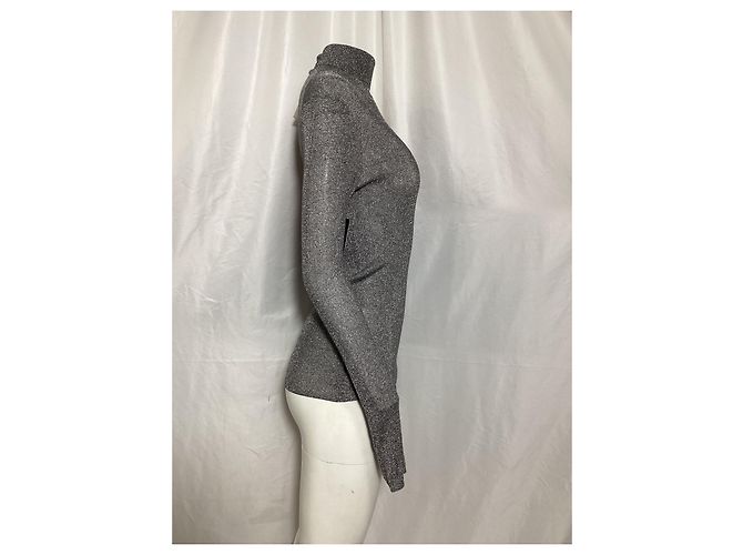 Isabel Marant Rollkragenpullover aus metallischem silbernem Viskose - vue 8