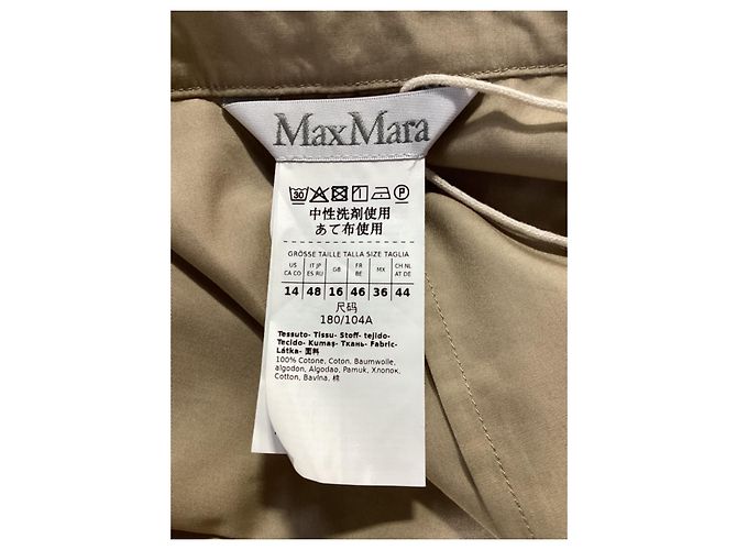 Camicia belted Max Mara Cuneo in cotone beige - vista 10