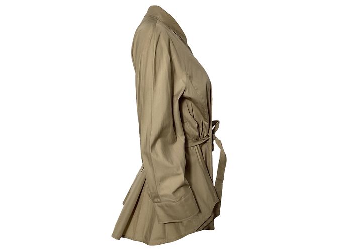Camicia belted Max Mara Cuneo in cotone beige - vista 2