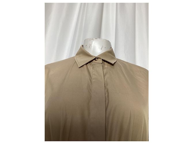Camicia belted Max Mara Cuneo in cotone beige - vista 9