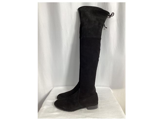 Botas Over-The-Knee Lowland de Stuart Weitzman en Ante Negro - vista 11