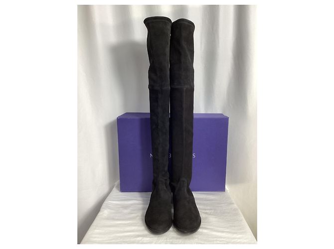 Botas Over-The-Knee Lowland de Stuart Weitzman en Ante Negro - vista 12