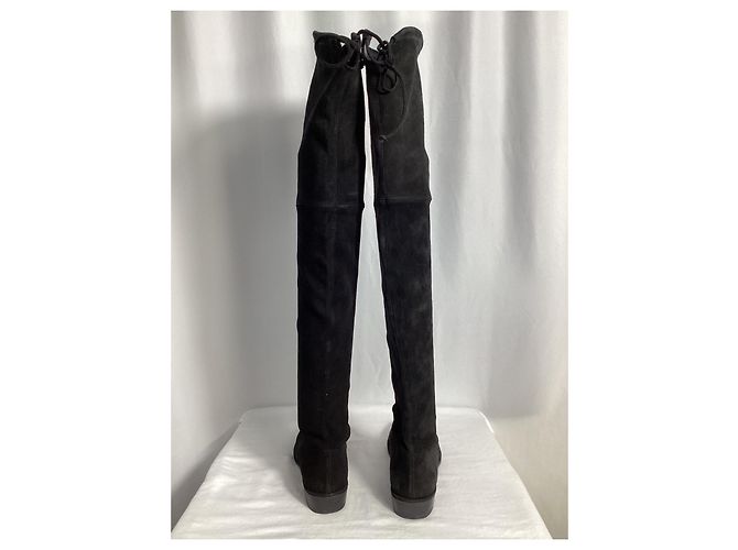 Botas Over-The-Knee Lowland de Stuart Weitzman en Ante Negro - vista 14