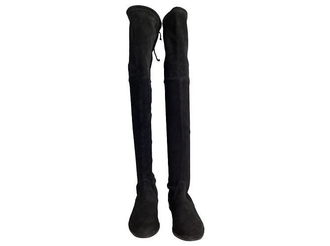 Botas Over-The-Knee Lowland de Stuart Weitzman en Ante Negro - vista 2