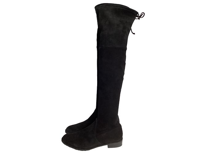 Botas Over-The-Knee Lowland de Stuart Weitzman en Ante Negro - vista 3