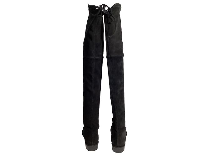 Botas Over-The-Knee Lowland de Stuart Weitzman en Ante Negro - vista 6