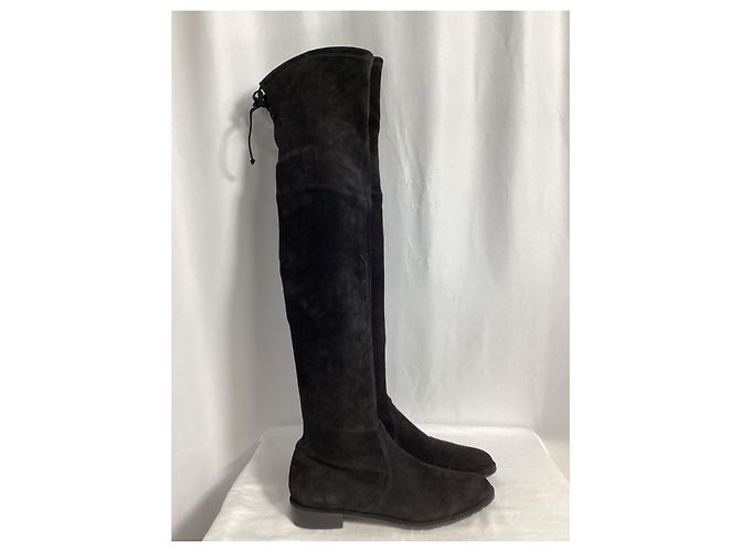 Botas Over-The-Knee Lowland de Stuart Weitzman en Ante Negro - vista 9