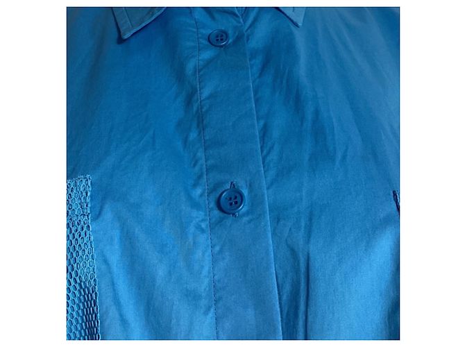 Camicia cropped Fendi con tasche in cotone blu Blu chiaro - vista 4