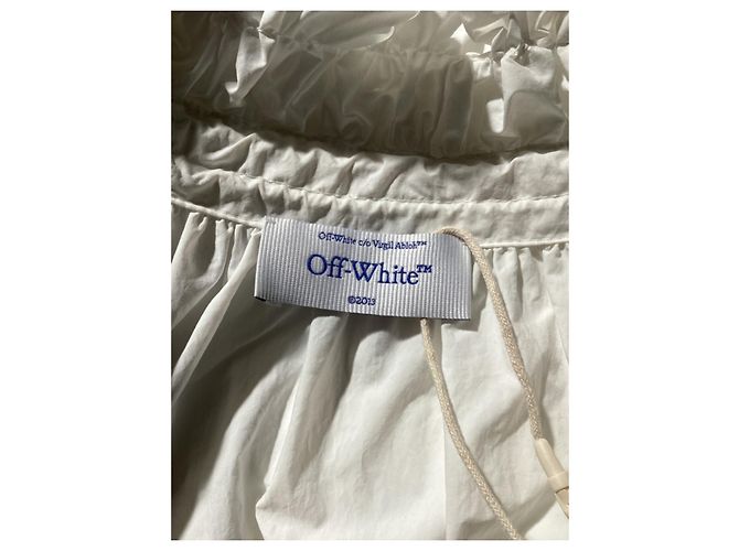 Off White Blouse zippée smockée Off-White en nylon blanc Écru - vue 12