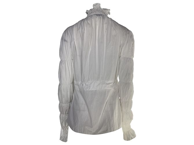 Off White Blouse zippée smockée Off-White en nylon blanc Écru - vue 3