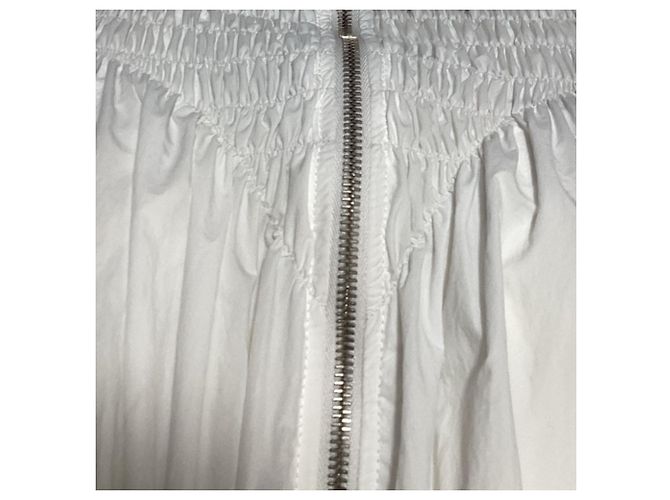 Off White Blouse zippée smockée Off-White en nylon blanc Écru - vue 4