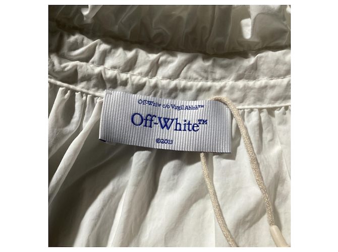 Off White Blouse zippée smockée Off-White en nylon blanc Écru - vue 6