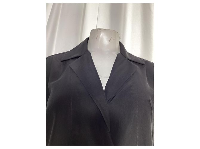 Camicia con bottoni Loewe in seta nera Nero - vista 10