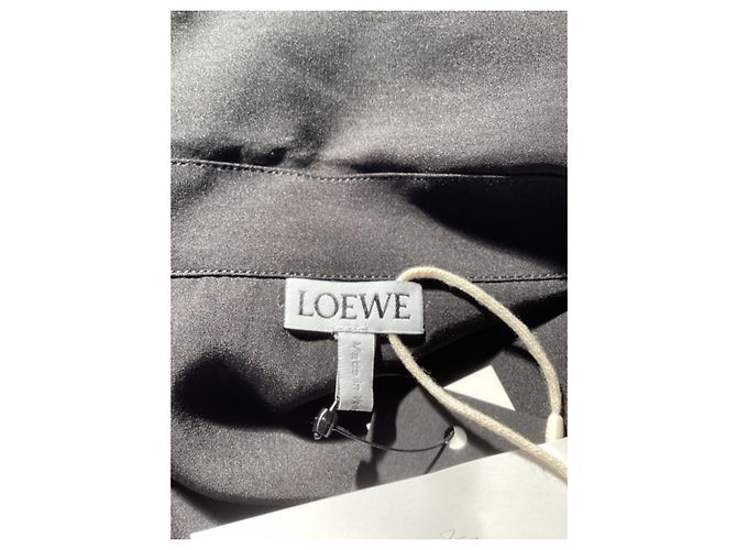 Camicia con bottoni Loewe in seta nera Nero - vista 12