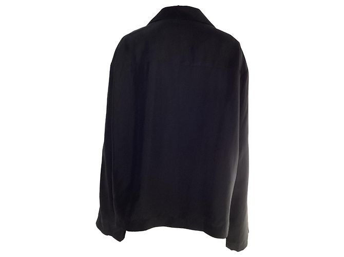 Camicia con bottoni Loewe in seta nera Nero - vista 3