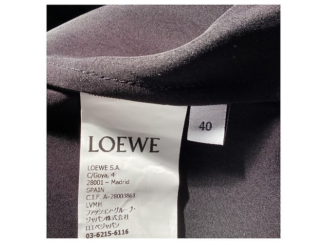 Camicia con bottoni Loewe in seta nera Nero - vista 5