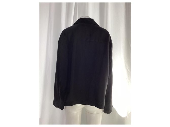Camicia con bottoni Loewe in seta nera Nero - vista 9