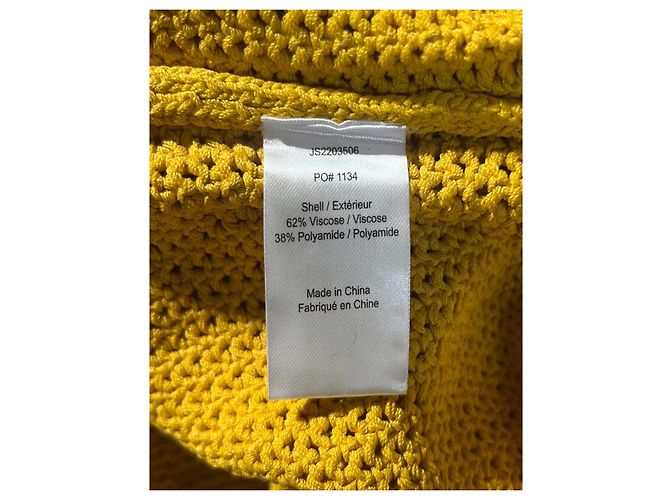 Jason Wu Pointelle-Strick-Tunika-Pullover aus gelber Viskose - Ansicht 11