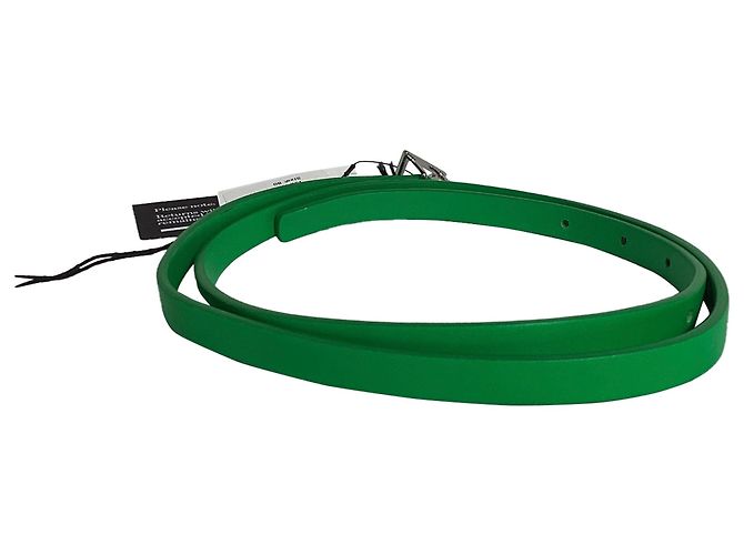 Cinturón con hebilla triangular Bottega Veneta en cuero verde - vista 2