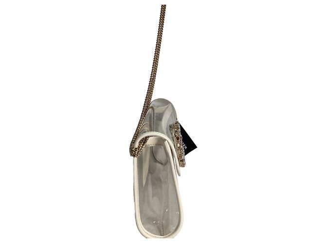 Bolsa de mão com fivela de cristal Roger Vivier em PVC branco Dourado Metálico - vista 3