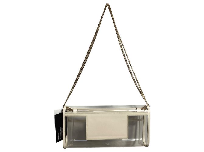 Bolsa de mão com fivela de cristal Roger Vivier em PVC branco Dourado Metálico - vista 4