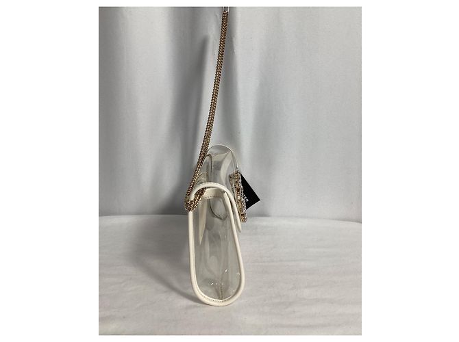 Bolsa de mão com fivela de cristal Roger Vivier em PVC branco Dourado Metálico - vista 8