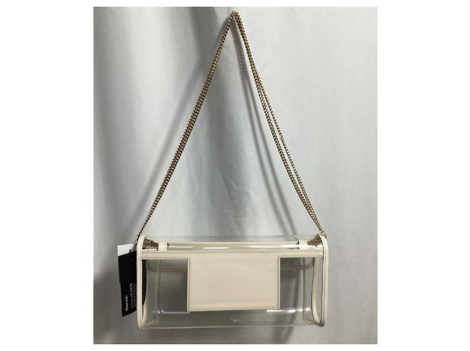 Bolsa de mão com fivela de cristal Roger Vivier em PVC branco Dourado Metálico - vista 9