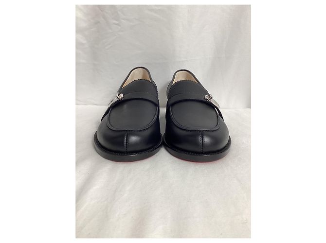 Christian Louboutin Lock Me Loafers in Black Leather - view 10