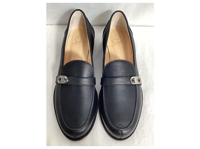 Christian Louboutin Lock Me Loafers in Black Leather - view 11