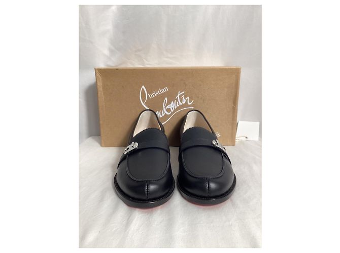 Christian Louboutin Lock Me Loafers in Black Leather - view 14